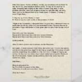 宗教的ヴァージンメアリーヴィンテージカトリック祈りの言葉 (裏面)