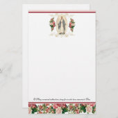 宗教的ヴァージンメアリーヴィンテージカトリック祈りの言葉 (正面/裏面)