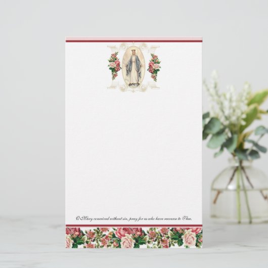 宗教的ヴァージンメアリーヴィンテージカトリック祈りの言葉 (スタンド正面)