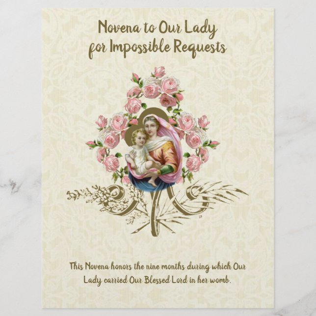 宗教的ヴァージンメアリーヴィンテージカトリック祈りの言葉 (正面)