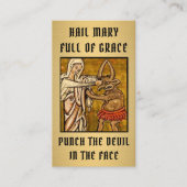 宗教的ヴァージンメアリー祈りの言葉パンチデビル プレイスカード (正面)
