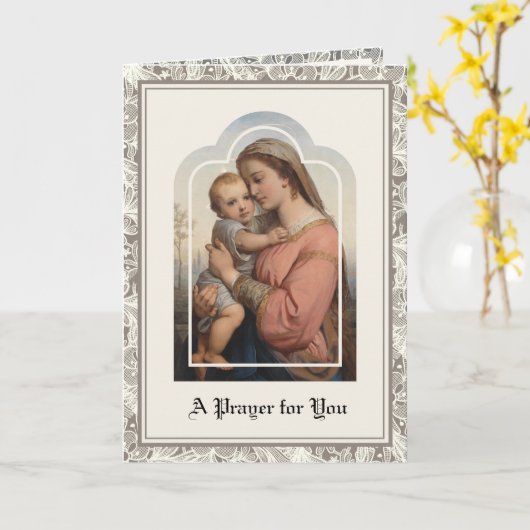 宗教的ヴァージンメリーイエス祈りの言葉聖なる書物、 経典カード カード (黄色い花)