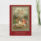 宗教的ヴァージンメリーイエス聖なる書物、 経典クリスマス シーズンカード (正面)