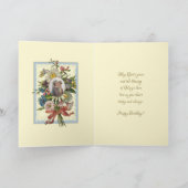 宗教的ヴァージンメリーフラワーズカトリック誕生日 シーズンカード (内部)