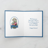 宗教的ヴィンテージイースターフローラクロス恵みホ シーズンカード (内部)