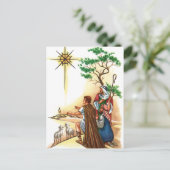 宗教的ヴィンテージクリスマスノスタルジック シーズンポストカード (スタンド正面)