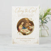 宗教的ヴィンテージクリスマス出生イエス シーズンカード (スタンド正面)