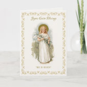 宗教的ヴィンテージハッピーイースターヴァージンメアリーパスカ カード (正面)