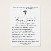 宗教的ヴィンテージヴァージンメアリーフローラ葬儀 (裏面)