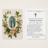 宗教的ヴィンテージヴァージンメアリーフローラ葬儀 (正面&裏面)