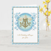 宗教的ヴィンテージヴァージンメアリーマリアンフローラカード カード (黄色い花)