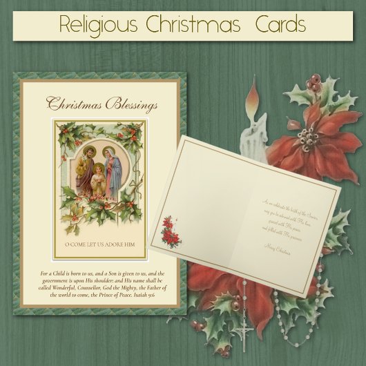 宗教的ヴィンテージ神聖なファミリーカトリック聖なる書物、 経典 シーズンカード