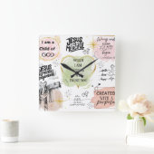 宗教的主張 スクエア壁時計 (ホーム)