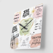 宗教的主張 スクエア壁時計 (傾斜)