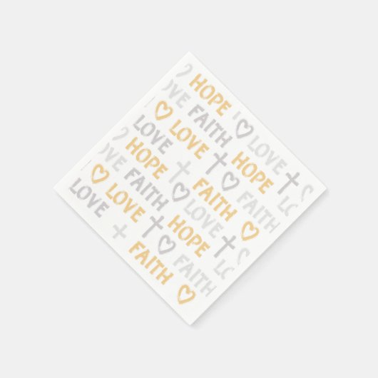 宗教的信仰ラブホープ金ゴールドシルバー スタンダードカクテルナプキン (角)