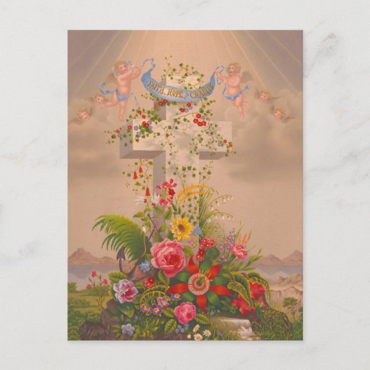 宗教的信仰希望チャリティーフローライースタークロス シーズンポストカード (正面)