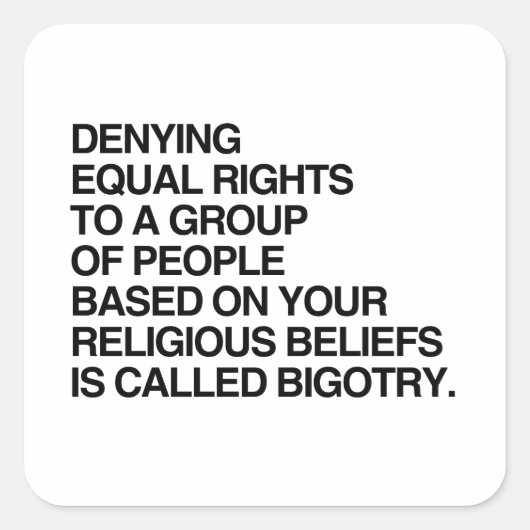 宗教的信念に基づく平等な権利の否認 スクエアシール (正面)