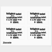 宗教的信念は全体主義の信念である。 長方形シール (シート)