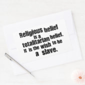 宗教的信念は全体主義の信念である。 長方形シール (封筒)