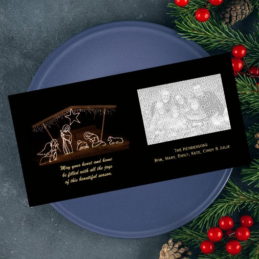 宗教的出生クリスマスフォトカード シーズンカード