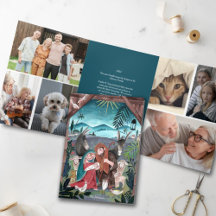 宗教的出生シーンのクリスマスフォトカード