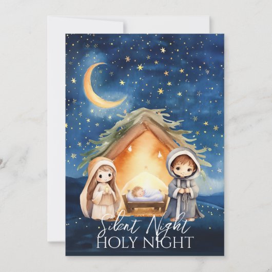 宗教的出生シーン写真なしクリスマス シーズンカード (正面)