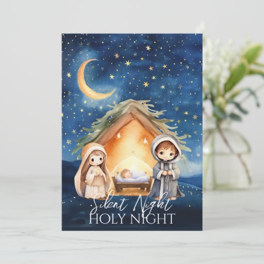 宗教的出生シーン写真なしクリスマス シーズンカード (スタンド正面)