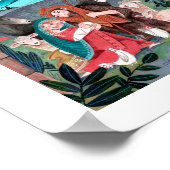 宗教的出生シーン青、赤メアリー&ジョセフH ポスター (角)