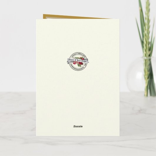 宗教的出生ロザリオヴィンテージイエズクリスマス シーズンカード (裏面)