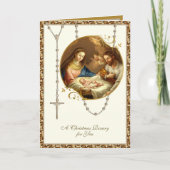 宗教的出生ロザリオヴィンテージイエズクリスマス シーズンカード (正面)