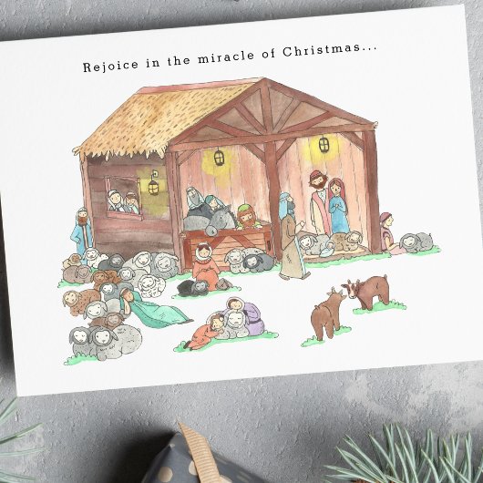 宗教的出生水色クリスマス シーズンカード