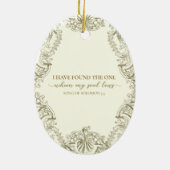 宗教的初めてのクリスマスミセス結婚ズ セラミックオーナメント (裏面)