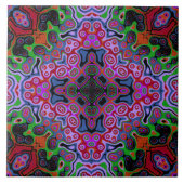 宗教的十字フラクタルカラフルカレイダアート タイル (正面)