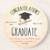 宗教的卒業金ゴールドスターバスト(黒帽) コースター (正面)