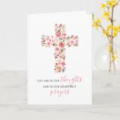 宗教的女性悔やみや弔慰 |考えと祈りの言葉 カード (黄色い花)