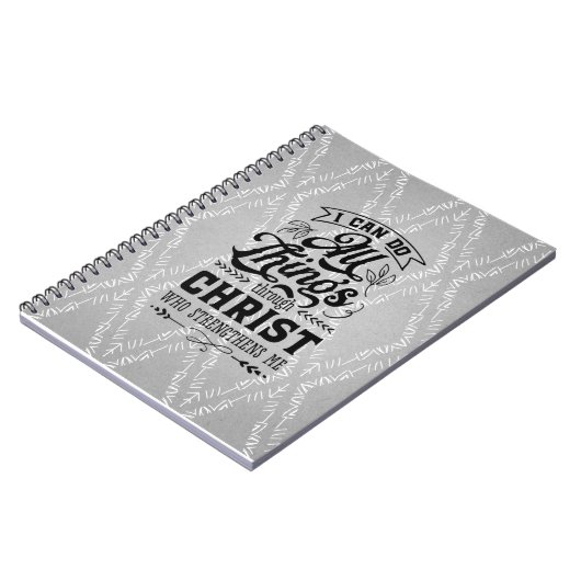 宗教的引用文スパイラル写真ノート ノートブック (左側)