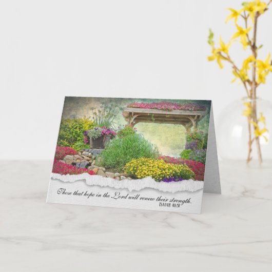 宗教的悔やみや弔慰夏の庭 カード (黄色い花)