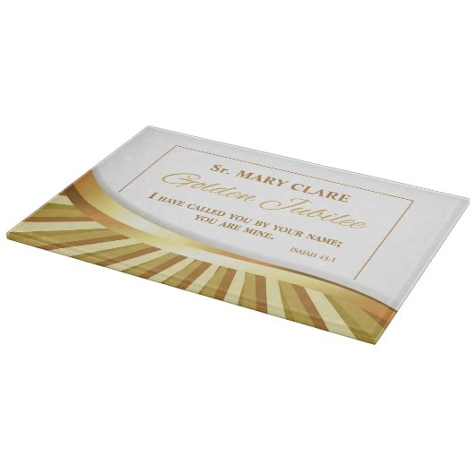 宗教的生活の個人的で金色のジュビリー カッティングボード (角)