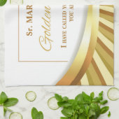 宗教的生活の個人的で金色のジュビリー キッチンタオル (折り畳み)