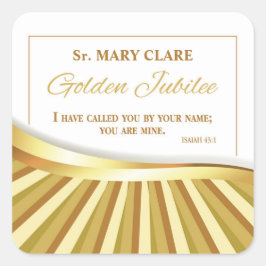 宗教的生活の個人的で金色のジュビリー スクエアシール