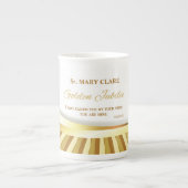 宗教的生活の個人的で金色のジュビリー ボーンチャイナマグカップ (正面)