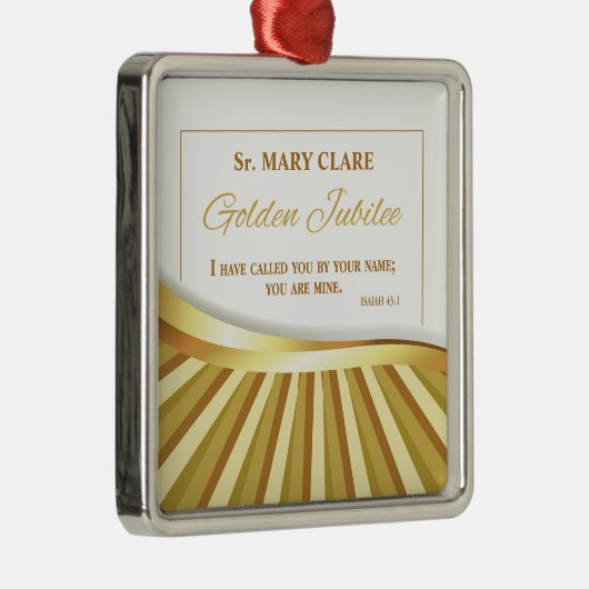 宗教的生活の個人的で金色のジュビリー メタルオーナメント (右)