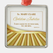 宗教的生活の個人的で金色のジュビリー メタルオーナメント (正面)
