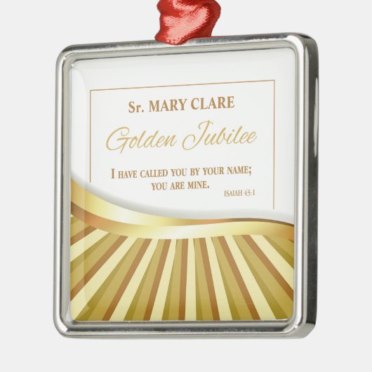 宗教的生活の個人的で金色のジュビリー メタルオーナメント (左)
