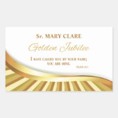 宗教的生活の個人的で金色のジュビリー 長方形シール (正面)