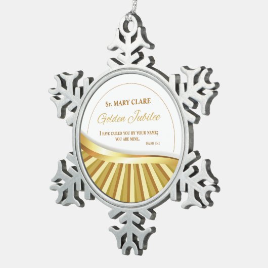 宗教的生活の個人的な黄金の貴族に スノーフレークピューターオーナメント (右)