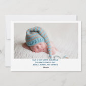 宗教的男の赤ちゃんフォトクリスマスシンプルエレガント シーズンカード (裏面)