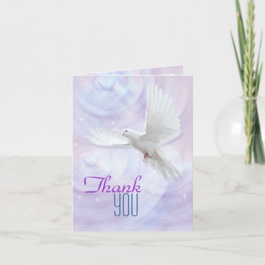 宗教的確認鳩に感謝します サンキューカード (正面)
