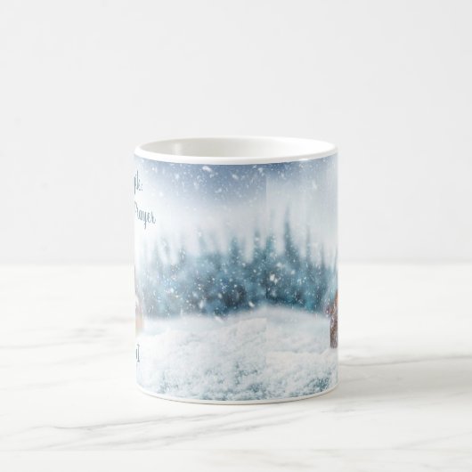 宗教的祈なウサギのマ感動的グ コーヒーマグカップ (中央)