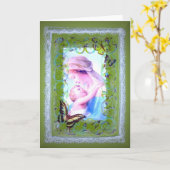 宗教的空白のカードMadonaと子供 カード (黄色い花)